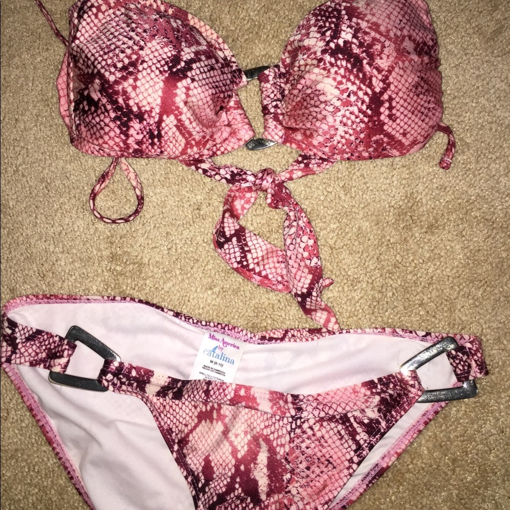 Leopard mauve bikini